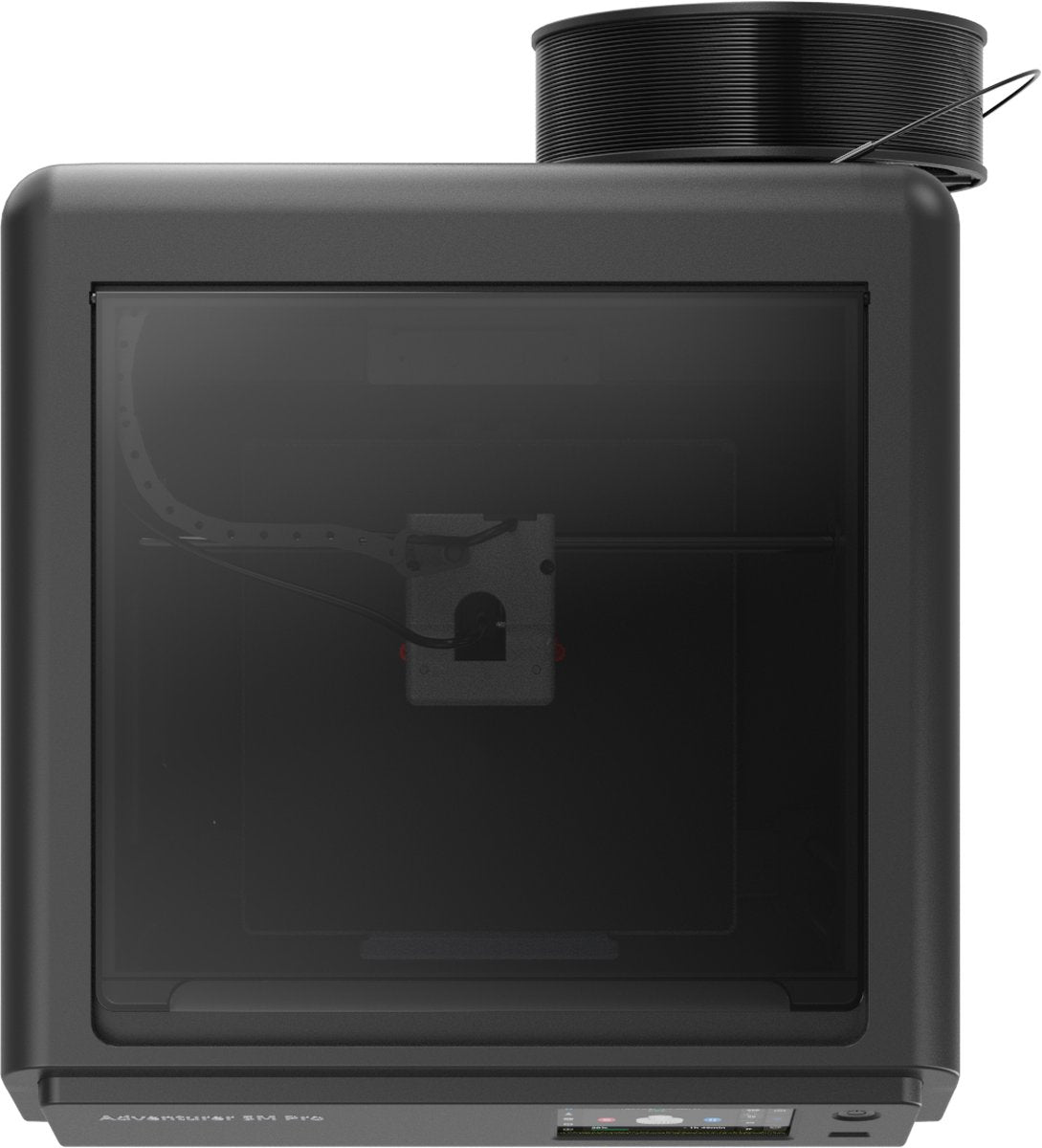 Achteraanzicht van de FlashForge Adventurer 5M Pro met filamentspoel bovenop