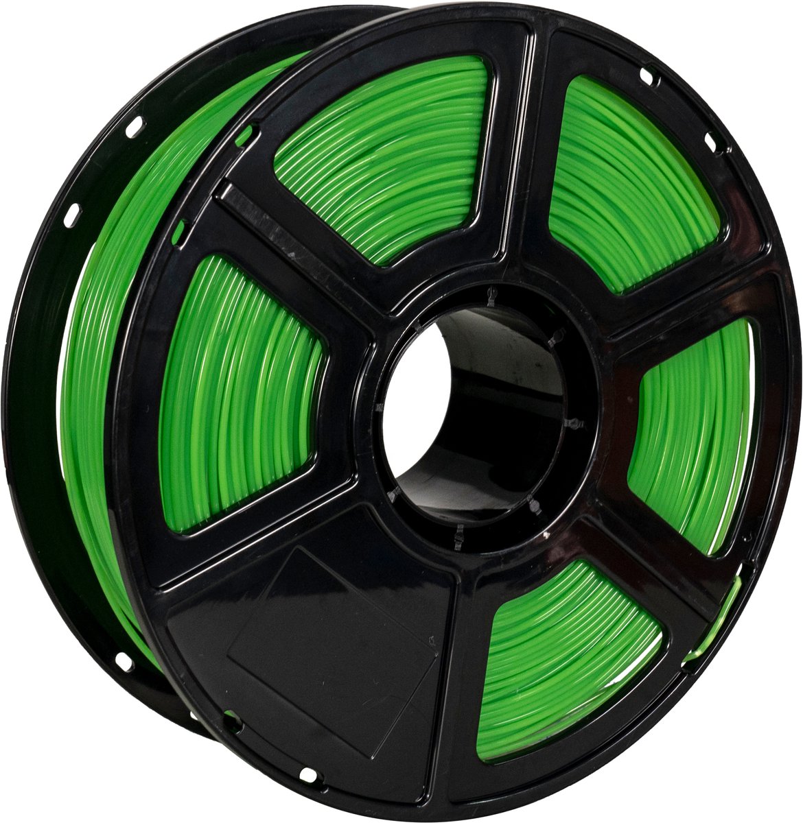 Groen FlashForge PLA-filament op spoel, schuin van voren