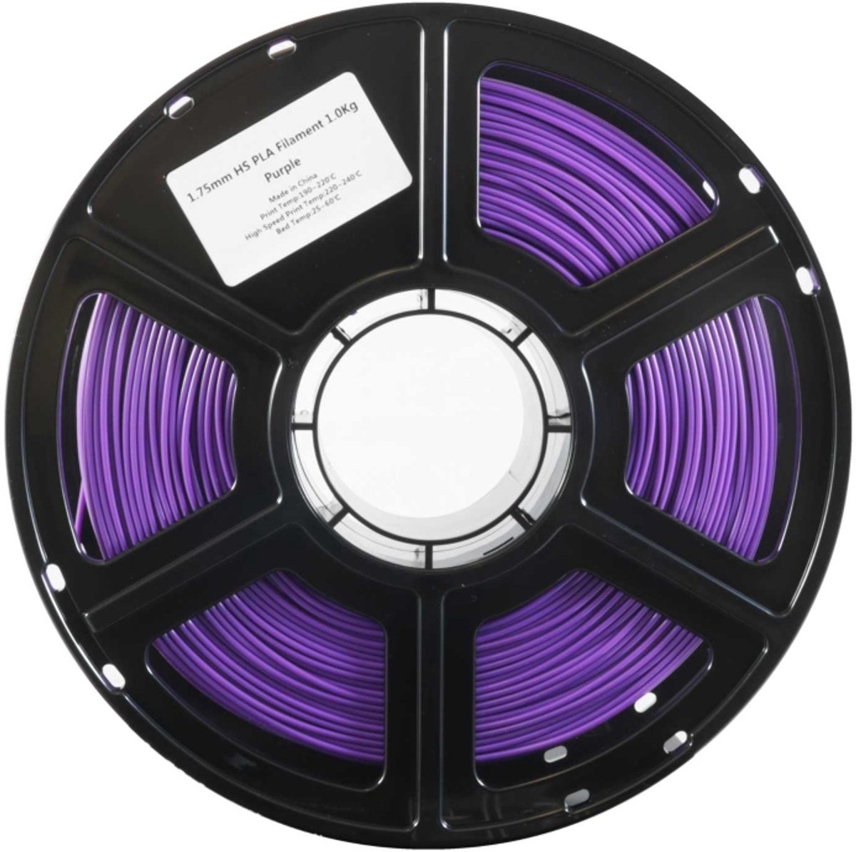 FlashForge High Speed PLA-filament paars op spoel met productlabel, 1,75 mm, 1 kg