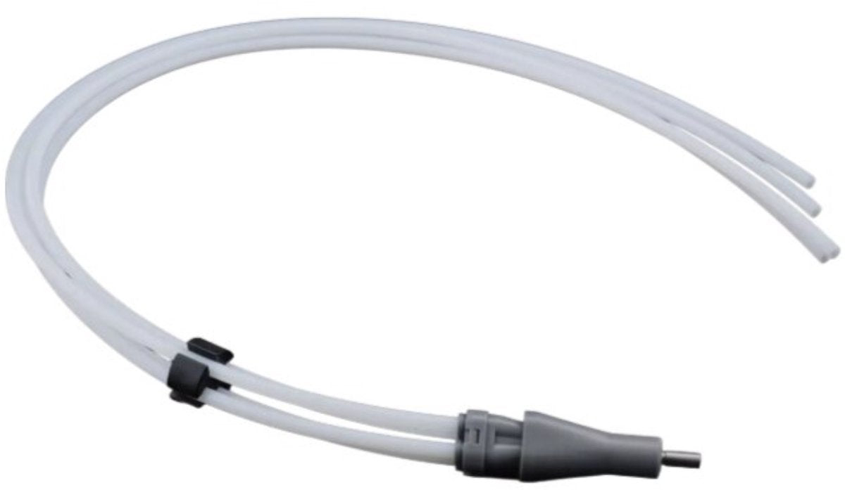 FlashForge 4-in-1 filamentslang voor de Adventurer 5X, met vier witte slangen en koppelstuk
