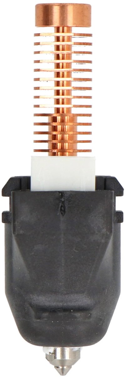 Zijaanzicht van de 0,25 mm snelwissel-nozzle voor de Adventurer 5M met witte connector