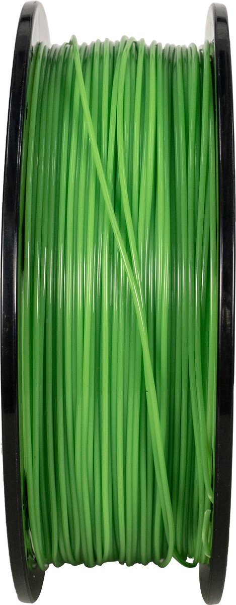 Groen FlashForge PLA-filament op spoel, gezien van de zijkant