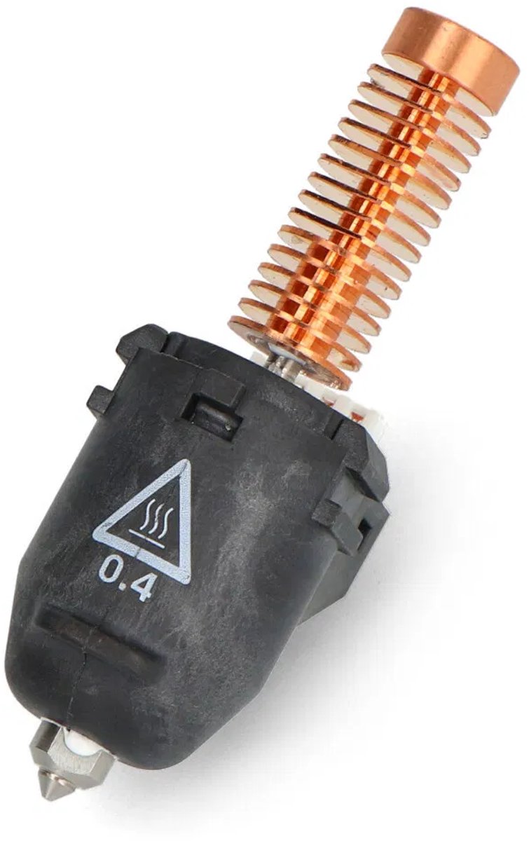 0,4 mm snelwissel-nozzle voor de Adventurer 5M, schuin met zichtbare maatmarkering