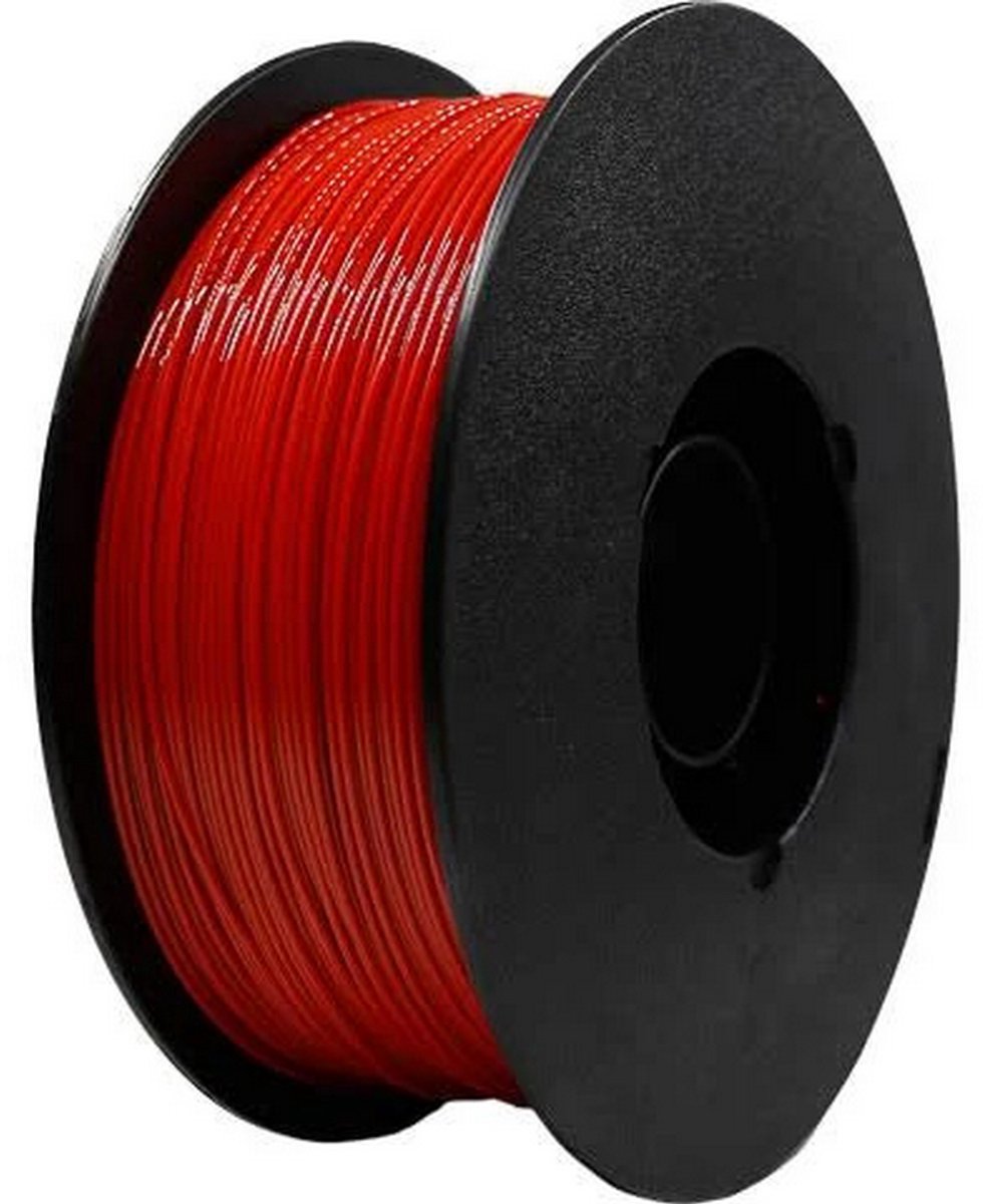 Rood PETG-filament op een spoel met gesloten zijkant